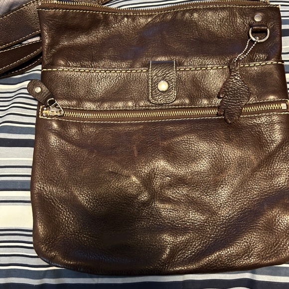 Roots brown leather flat bag - Picture 2 of 3
